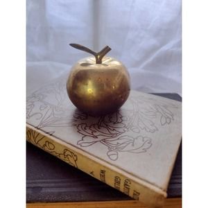 Brass Figural Apple Bell, Clear Tone Bell, Teacher Gift, Brass Dinner Bell